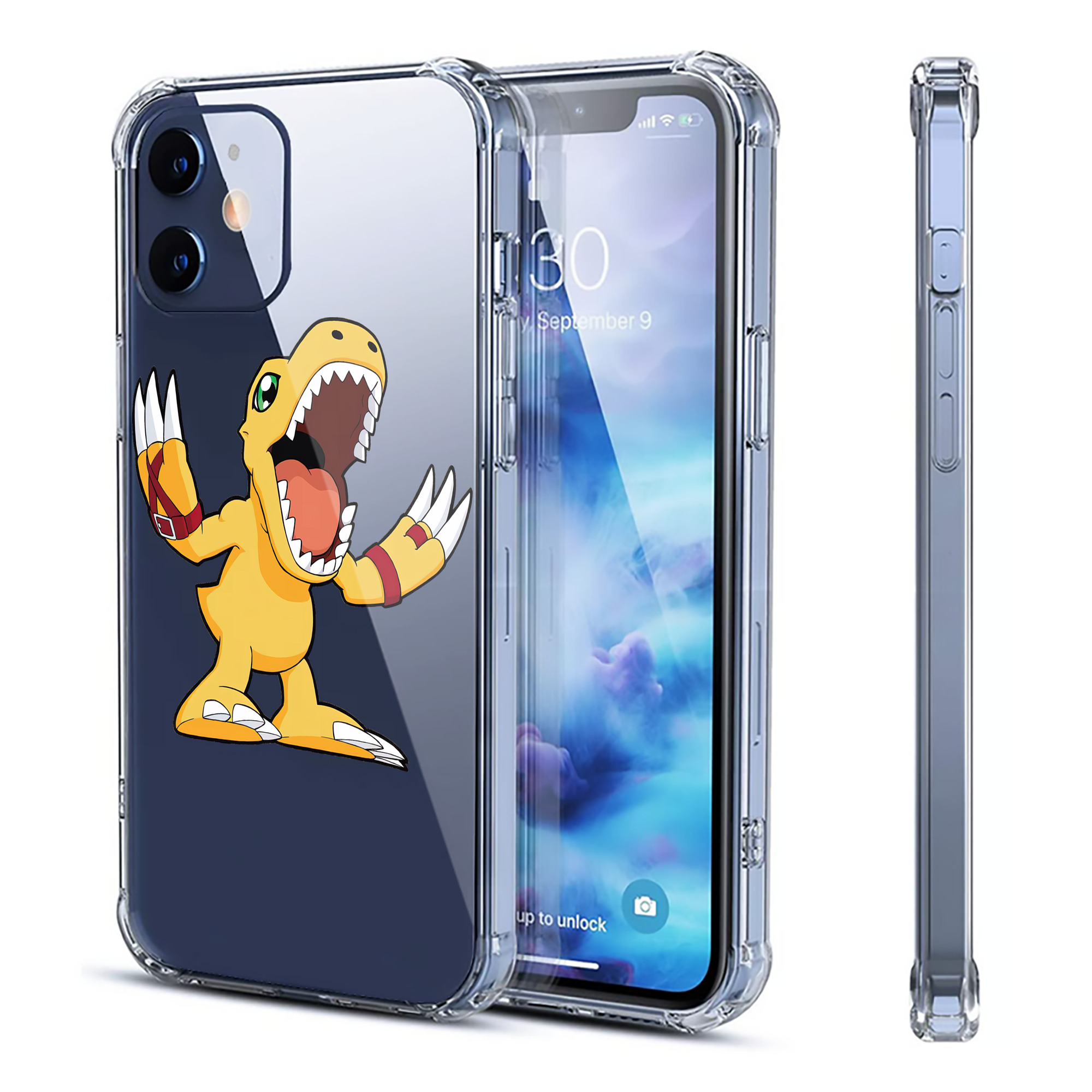 （画像用） Digimon デジタルモンスター/デジモン 【iPhone 12シリーズ対応】透明スマホケース（クリアソフトケース）